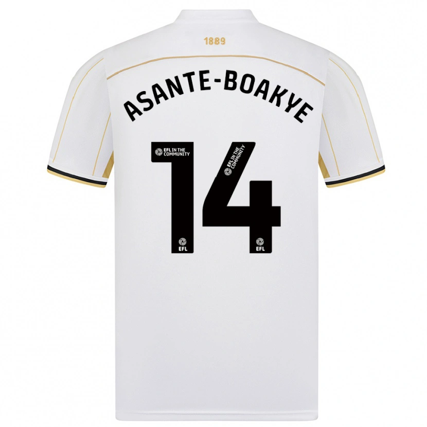 Danxen Kvinnor Max Asante-Boakye #14 Vit Guld Bortatröja Matchtröjor 2025/26 Tröjor T-Tröja