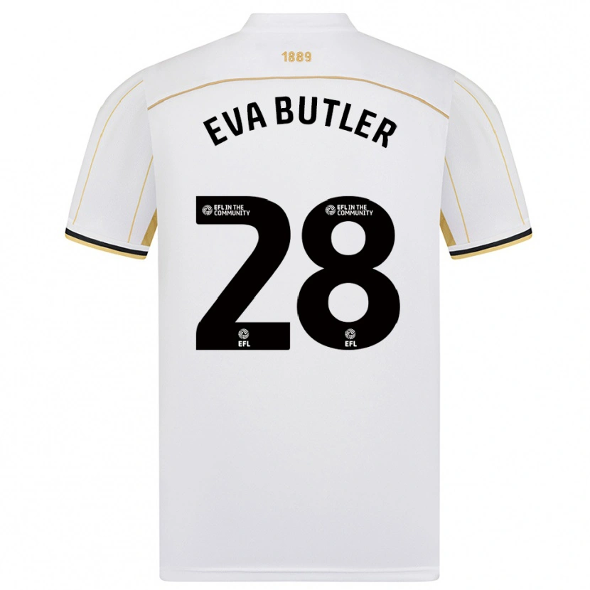 Danxen Kvinnor Eva Butler #28 Vit Guld Bortatröja Matchtröjor 2025/26 Tröjor T-Tröja