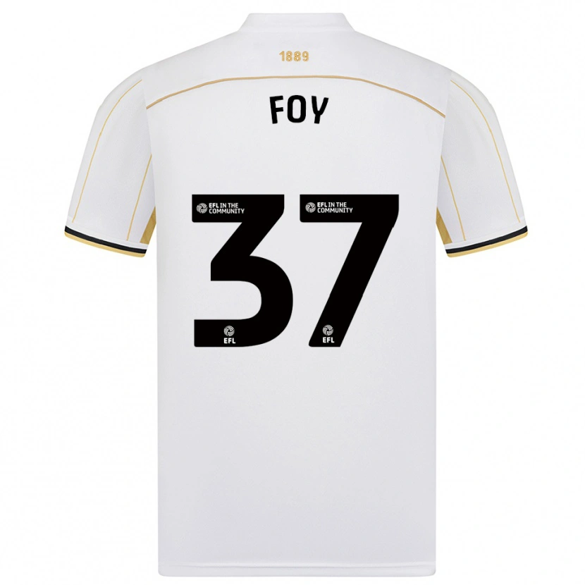 Danxen Kvinnor Grace Foy #37 Vit Guld Bortatröja Matchtröjor 2025/26 Tröjor T-Tröja