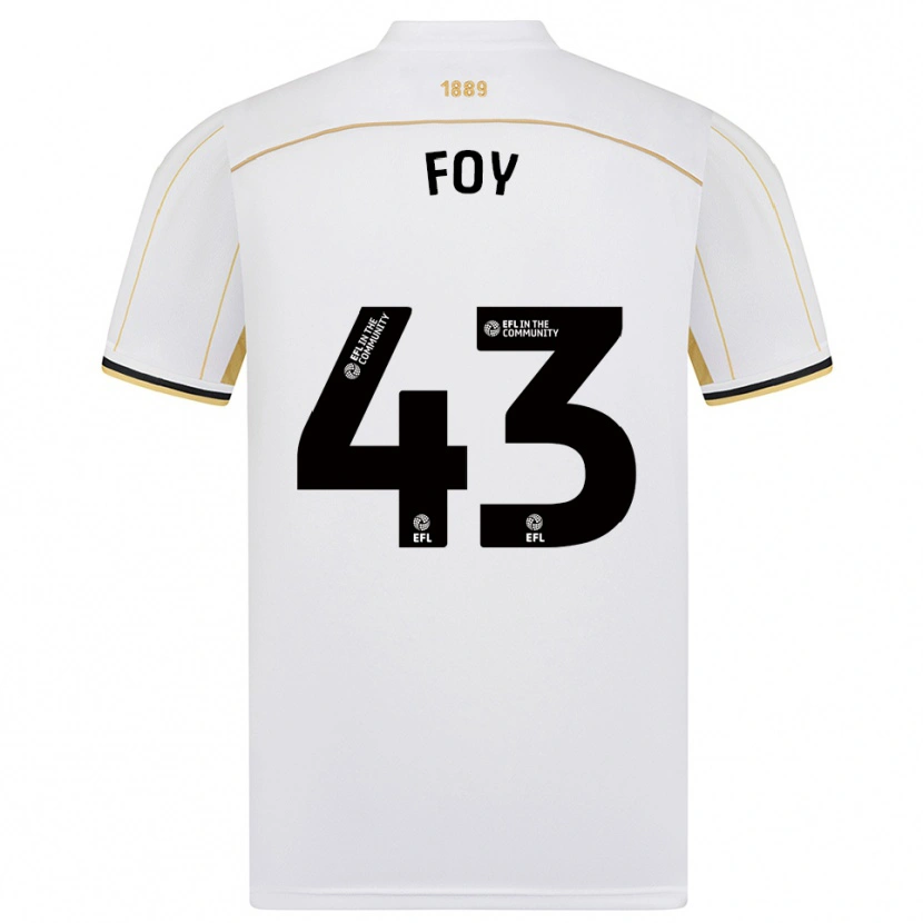 Danxen Kvinnor Gus Foy #43 Vit Guld Bortatröja Matchtröjor 2025/26 Tröjor T-Tröja