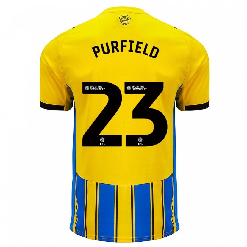 Danxen Kvinnor Jemma Elizabeth Purfield #23 Blå Gul Bortatröja Matchtröjor 2025/26 Tröjor T-Tröja