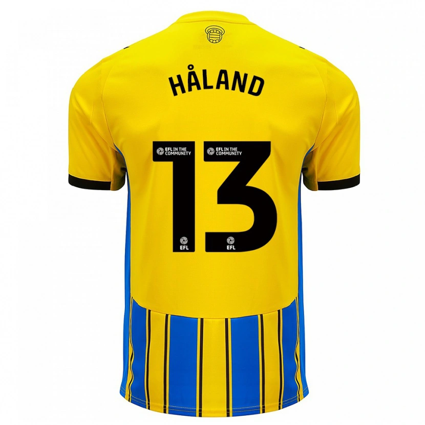 Danxen Kvinnor Benedicte Håland #13 Blå Gul Bortatröja Matchtröjor 2025/26 Tröjor T-Tröja
