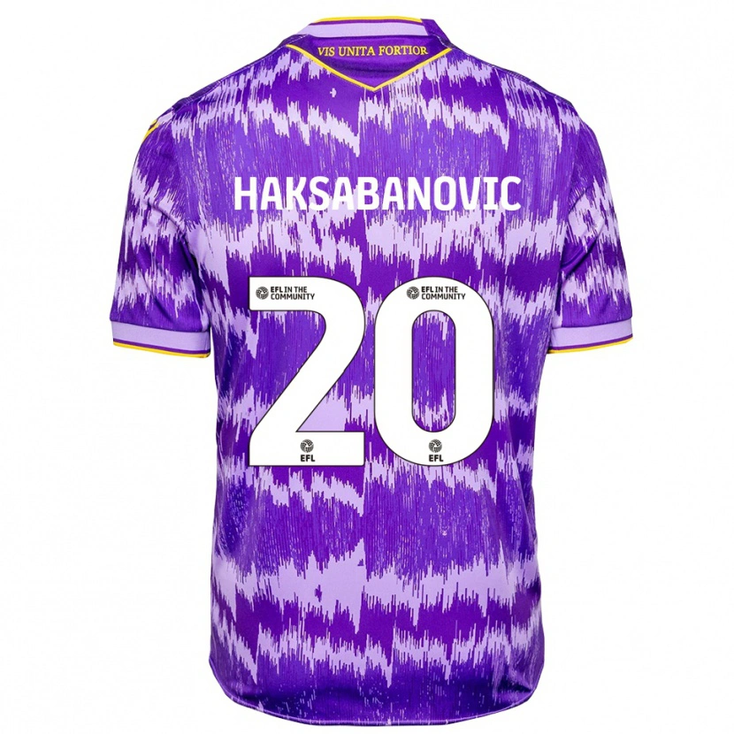 Danxen Kvinnor Sead Hakšabanović #20 Lila Gul Bortatröja Matchtröjor 2025/26 Tröjor T-Tröja