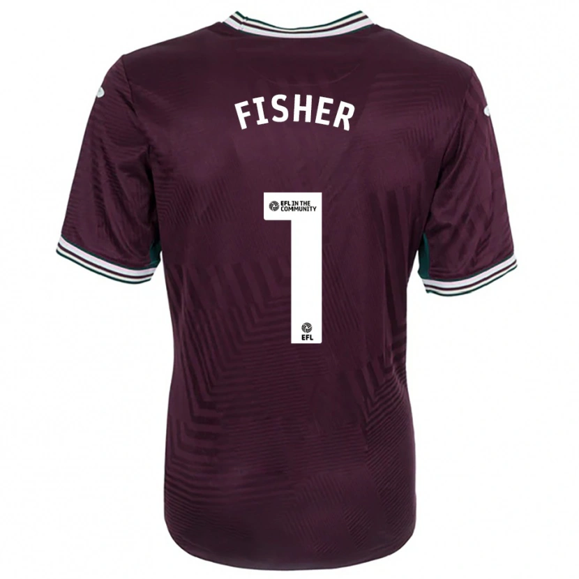 Danxen Kvinnor Andy Fisher #1 Rost Röd Vit Bortatröja Matchtröjor 2025/26 Tröjor T-Tröja