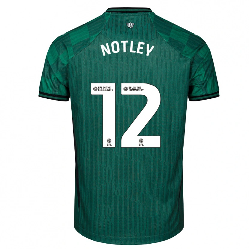 Danxen Kvinnor Tyler Notley #12 Grön Svart Bortatröja Matchtröjor 2025/26 Tröjor T-Tröja