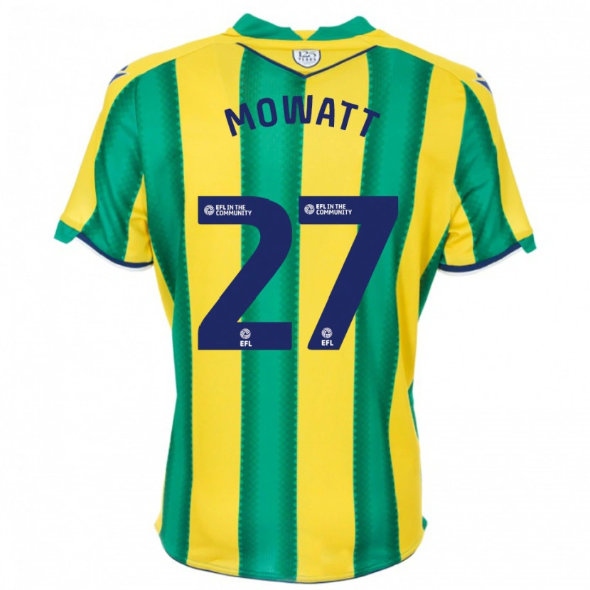 Danxen Kvinnor Alex Mowatt #27 Gul Grön Bortatröja Matchtröjor 2025/26 Tröjor T-Tröja