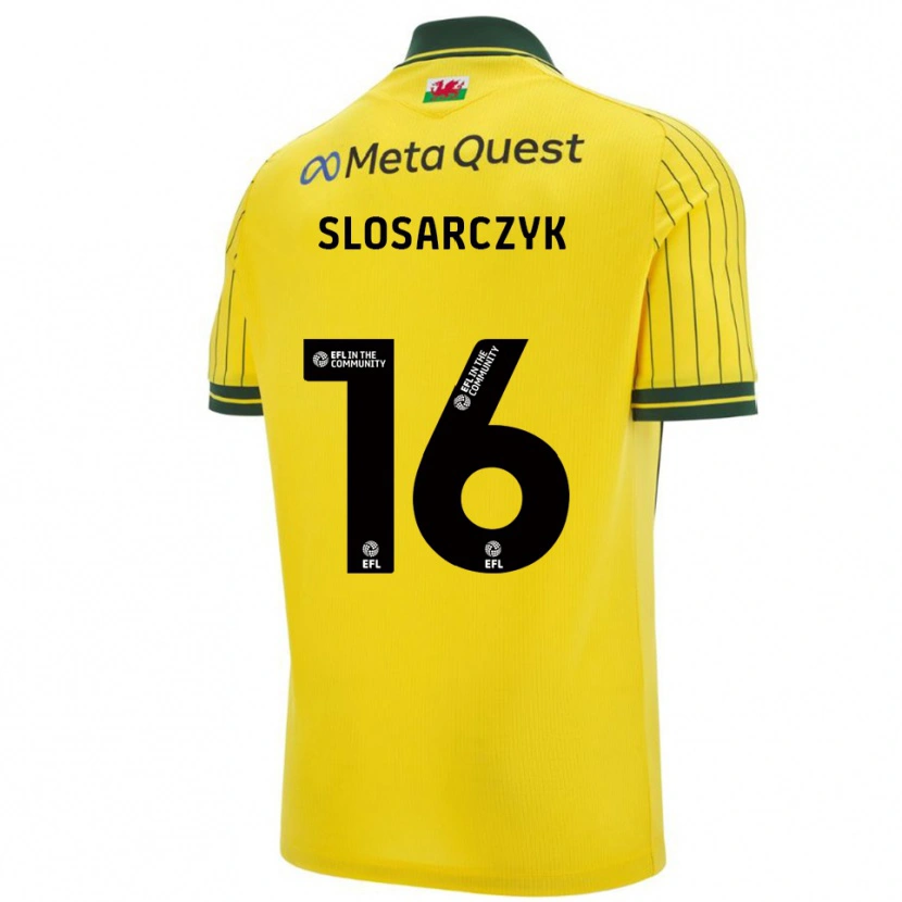 Danxen Kvinnor Nikolas Slosarczyk #16 Gul Grön Bortatröja Matchtröjor 2025/26 Tröjor T-Tröja