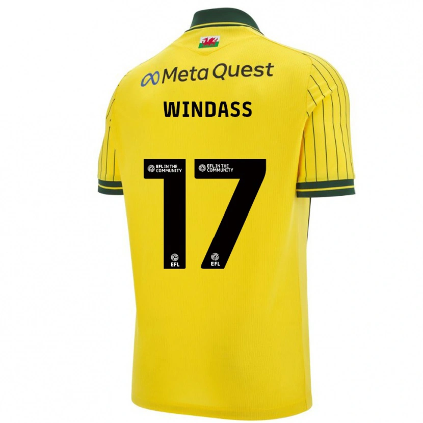 Danxen Kvinnor Josh Windass #17 Gul Grön Bortatröja Matchtröjor 2025/26 Tröjor T-Tröja