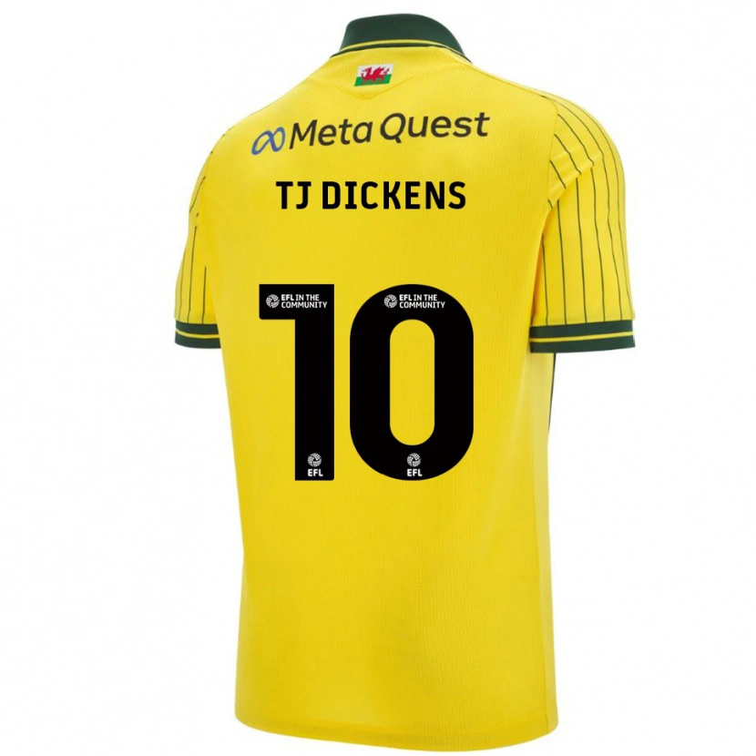 Danxen Kvinnor Tonicha Tj Dickens #10 Gul Grön Bortatröja Matchtröjor 2025/26 Tröjor T-Tröja
