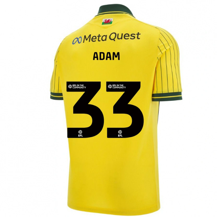 Danxen Kvinnor Josh Adam #33 Gul Grön Bortatröja Matchtröjor 2025/26 Tröjor T-Tröja