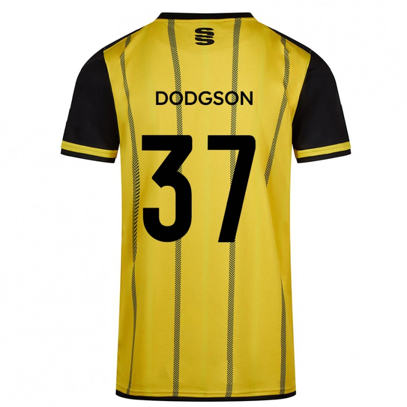 Danxen Kvinnor Ewan Dodgson #37 Gul Svart Bortatröja Matchtröjor 2025/26 Tröjor T-Tröja