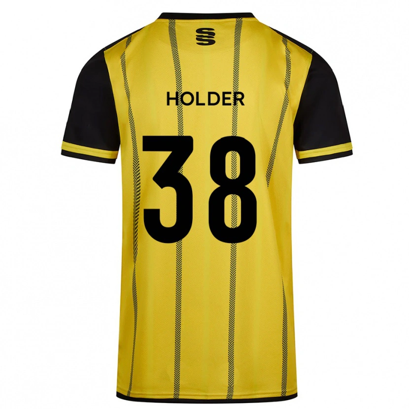 Danxen Kvinnor Stan Holder #38 Gul Svart Bortatröja Matchtröjor 2025/26 Tröjor T-Tröja