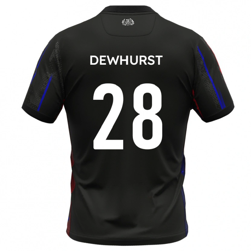 Danxen Kvinnor Marcus Dewhurst #28 Svart Rött Bortatröja Matchtröjor 2025/26 Tröjor T-Tröja