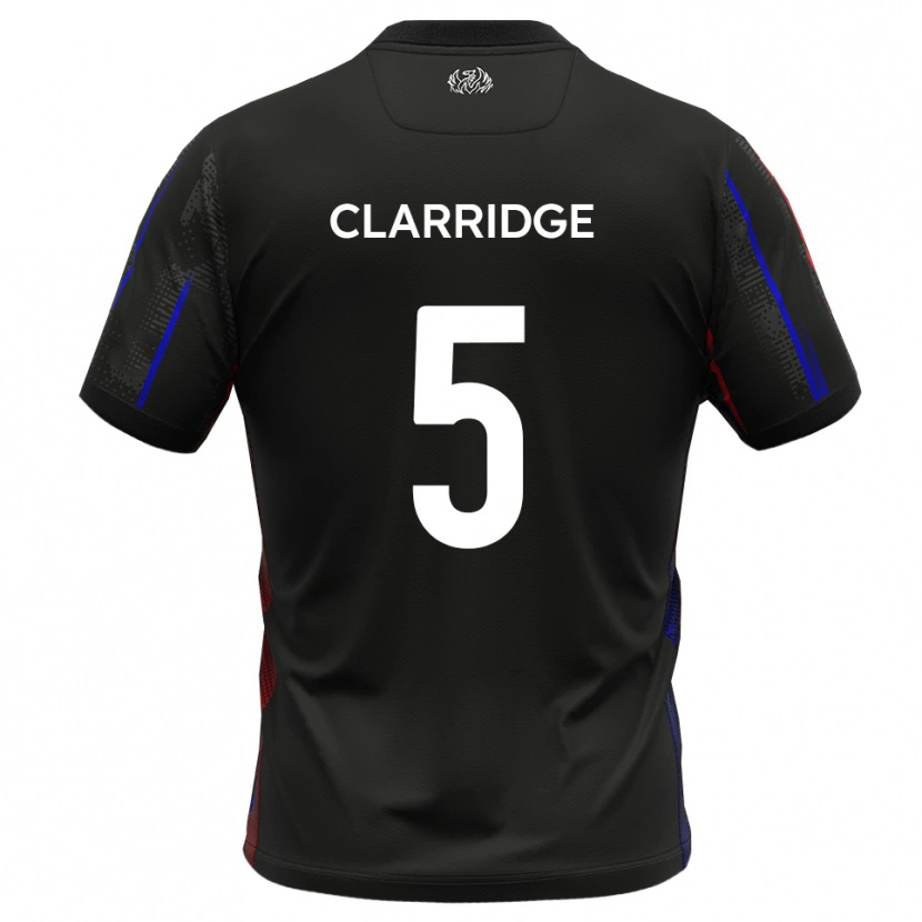 Danxen Kvinnor James Clarridge #5 Svart Rött Bortatröja Matchtröjor 2025/26 Tröjor T-Tröja