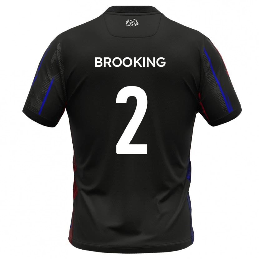 Danxen Kvinnor Josh Brooking #2 Svart Rött Bortatröja Matchtröjor 2025/26 Tröjor T-Tröja