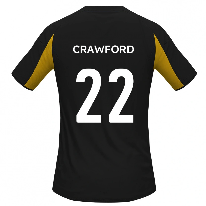 Danxen Kvinnor Tom Crawford #22 Svart Gul Bortatröja Matchtröjor 2025/26 Tröjor T-Tröja