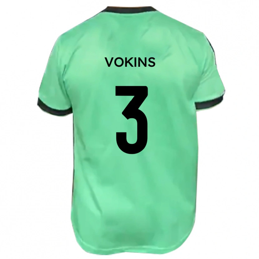 Danxen Kvinnor Jake Vokins #3 Turkos Svart Bortatröja Matchtröjor 2025/26 Tröjor T-Tröja