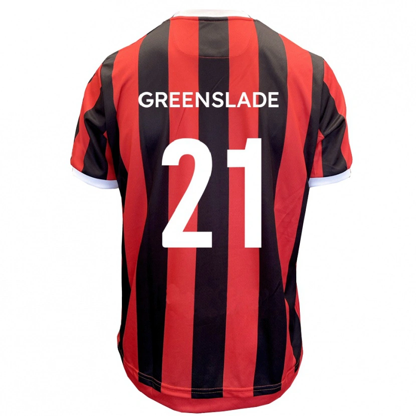 Danxen Kvinnor Harvey Greenslade #21 Röd Svart Bortatröja Matchtröjor 2025/26 Tröjor T-Tröja