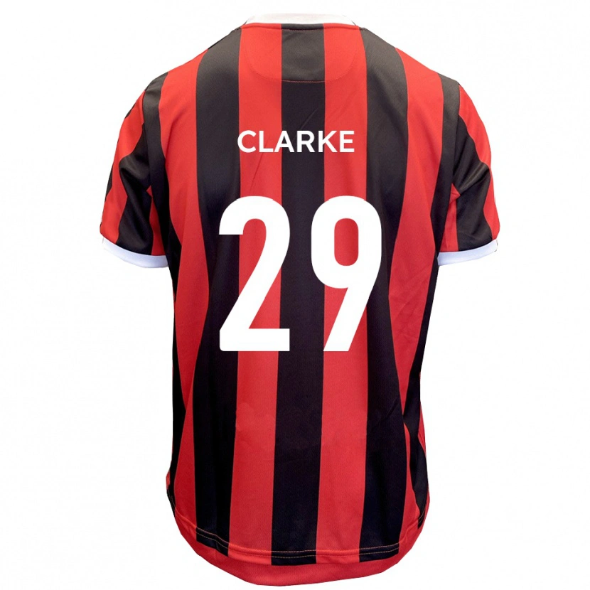 Danxen Kvinnor Jahmari Clarke #29 Röd Svart Bortatröja Matchtröjor 2025/26 Tröjor T-Tröja
