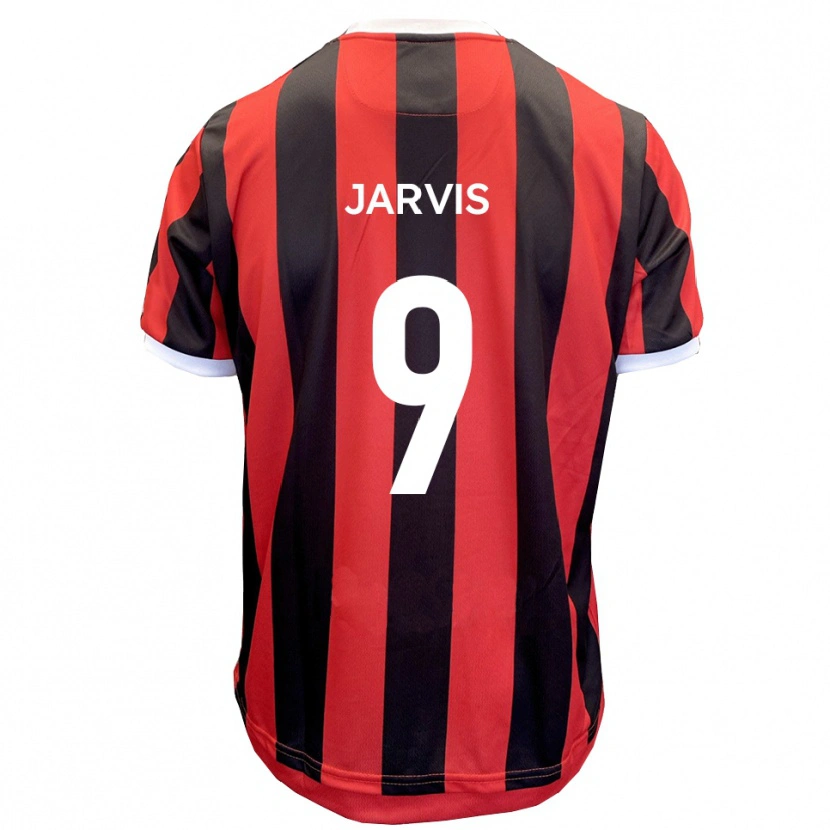 Danxen Kvinnor Aaron Jarvis #9 Röd Svart Bortatröja Matchtröjor 2025/26 Tröjor T-Tröja