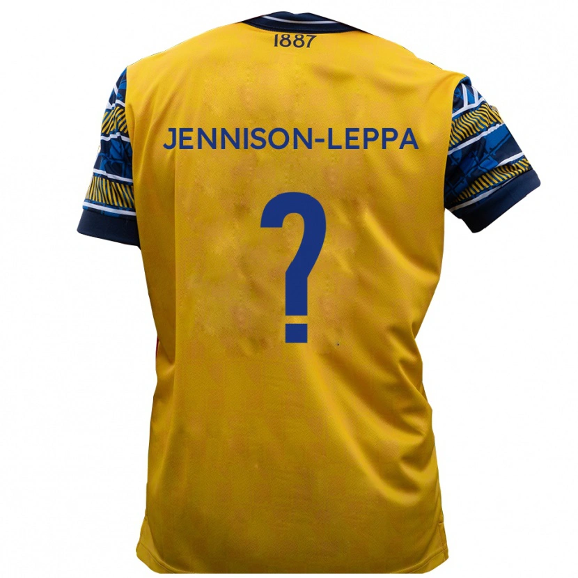 Danxen Kvinnor Joel Jennison-Leppa #0 Gul Svart Bortatröja Matchtröjor 2025/26 Tröjor T-Tröja