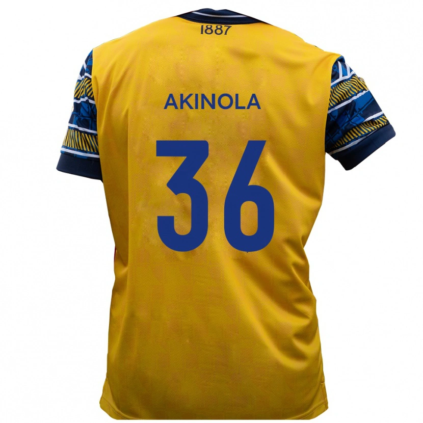 Danxen Kvinnor Tim Akinola #36 Gul Svart Bortatröja Matchtröjor 2025/26 Tröjor T-Tröja