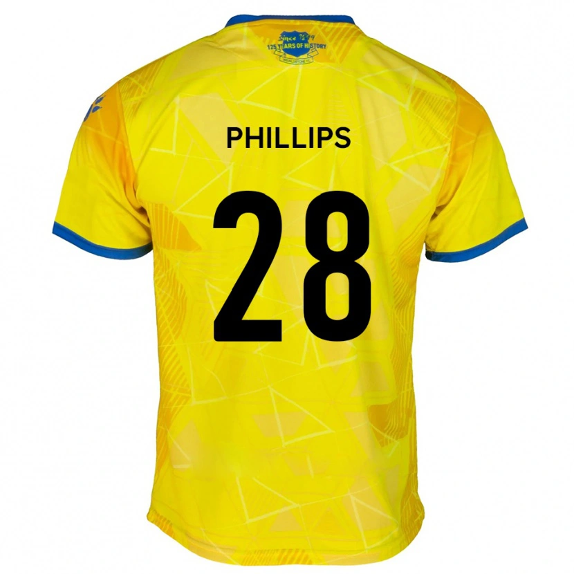 Danxen Kvinnor Declan Phillips #28 Gult Blått Bortatröja Matchtröjor 2025/26 Tröjor T-Tröja