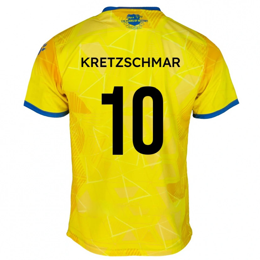 Danxen Kvinnor Max Kretzschmar #10 Gult Blått Bortatröja Matchtröjor 2025/26 Tröjor T-Tröja