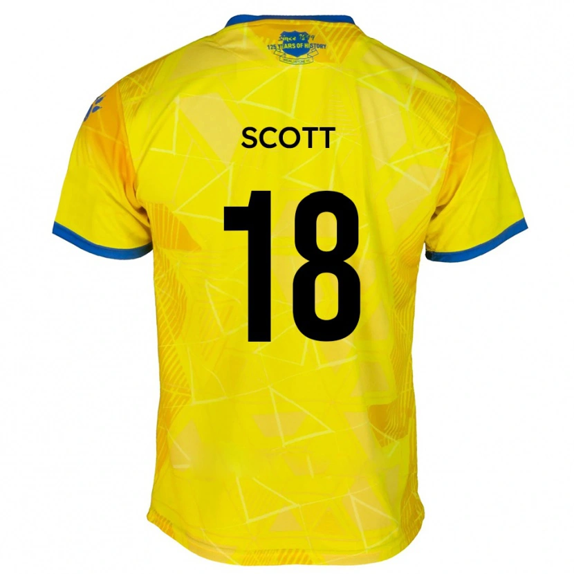 Danxen Kvinnor Christian Scott #18 Gult Blått Bortatröja Matchtröjor 2025/26 Tröjor T-Tröja