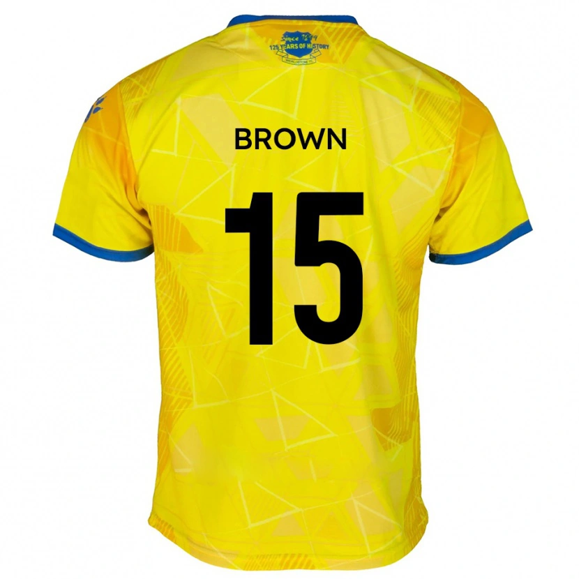 Danxen Kvinnor Jed Brown #15 Gult Blått Bortatröja Matchtröjor 2025/26 Tröjor T-Tröja