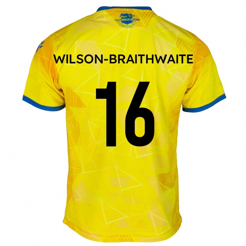 Danxen Kvinnor Makai Wilson-Braithwaite #16 Gult Blått Bortatröja Matchtröjor 2025/26 Tröjor T-Tröja