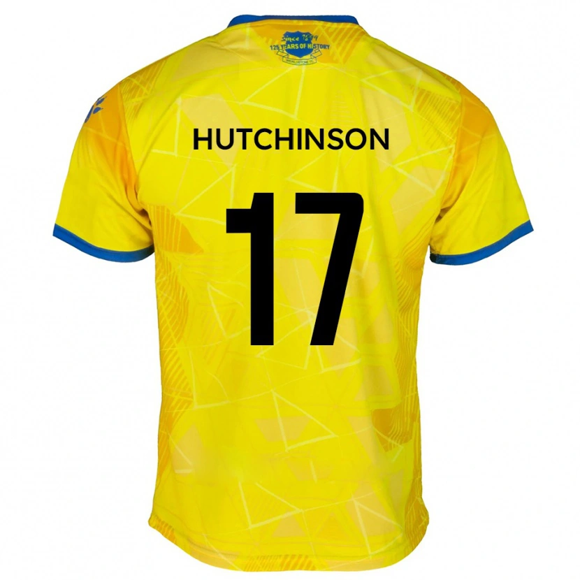 Danxen Kvinnor Dom Hutchinson #17 Gult Blått Bortatröja Matchtröjor 2025/26 Tröjor T-Tröja