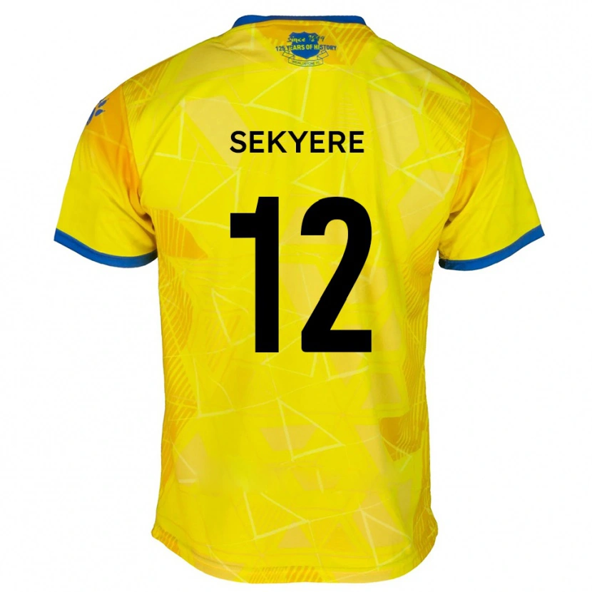 Danxen Kvinnor Jeffrey Sekyere #12 Gult Blått Bortatröja Matchtröjor 2025/26 Tröjor T-Tröja