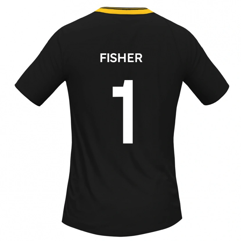 Danxen Kvinnor Tobias Fisher #1 Svart Gult Bortatröja Matchtröjor 2025/26 Tröjor T-Tröja