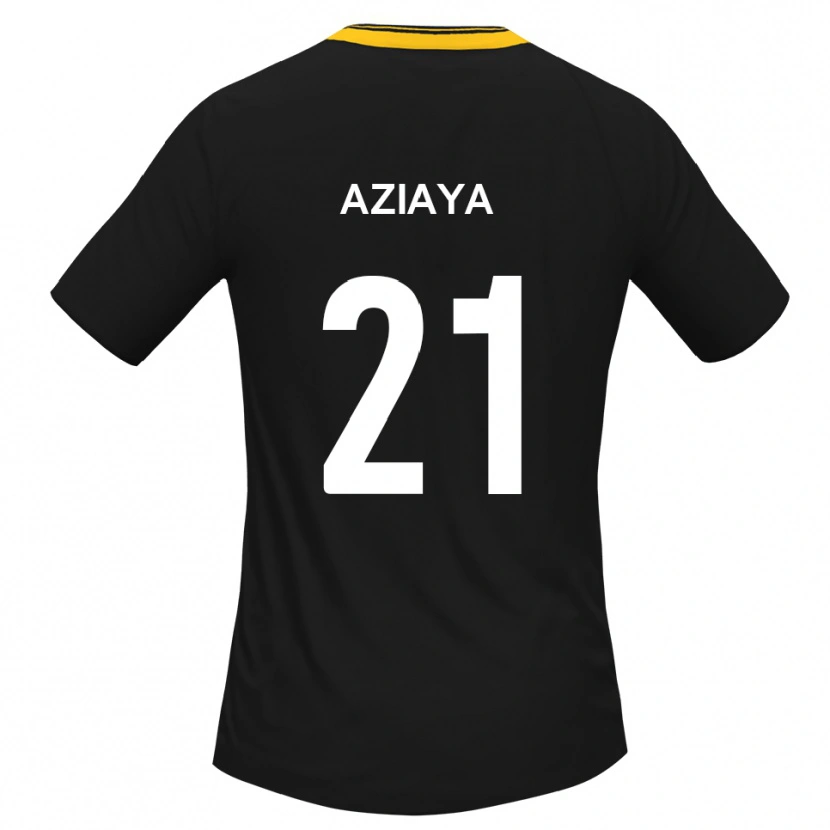 Danxen Kvinnor David Aziaya #21 Svart Gult Bortatröja Matchtröjor 2025/26 Tröjor T-Tröja