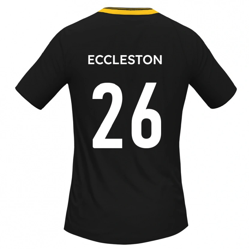 Danxen Kvinnor Junior Eccleston #26 Svart Gult Bortatröja Matchtröjor 2025/26 Tröjor T-Tröja