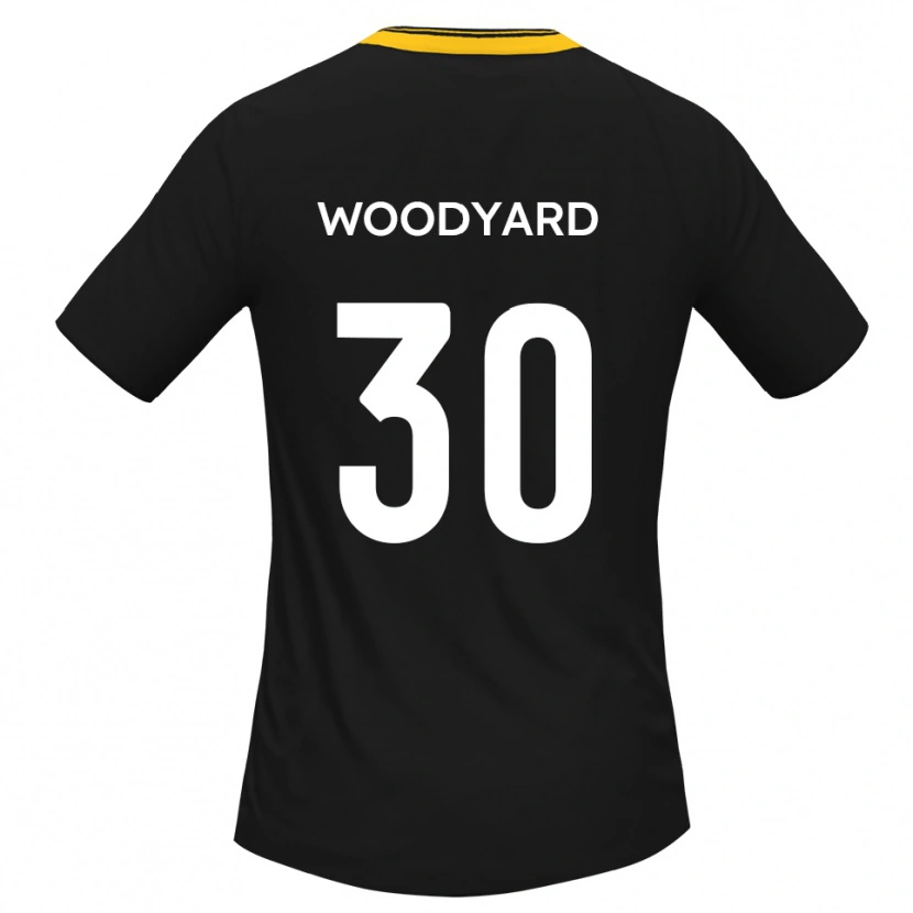Danxen Kvinnor Alex Woodyard #30 Svart Gult Bortatröja Matchtröjor 2025/26 Tröjor T-Tröja