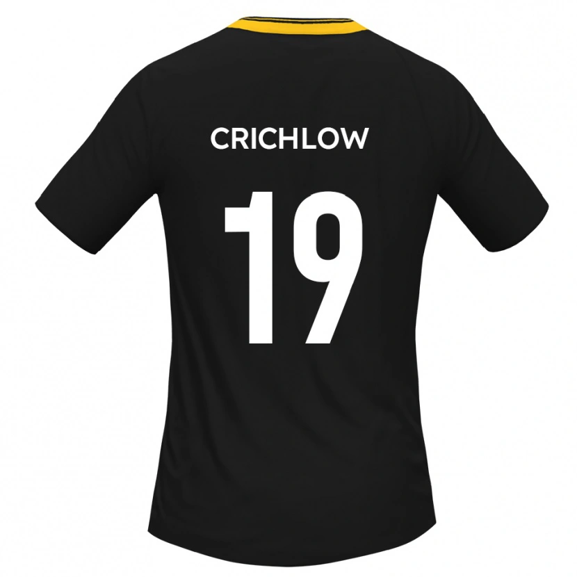 Danxen Kvinnor Kane Crichlow #19 Svart Gult Bortatröja Matchtröjor 2025/26 Tröjor T-Tröja