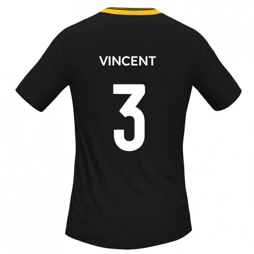 Danxen Kvinnor Liam Vincent #3 Svart Gult Bortatröja Matchtröjor 2025/26 Tröjor T-Tröja