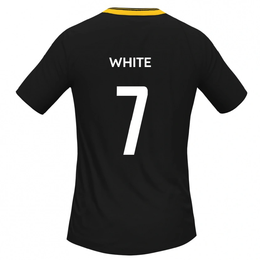 Danxen Kvinnor Jaiden White #7 Svart Gult Bortatröja Matchtröjor 2025/26 Tröjor T-Tröja