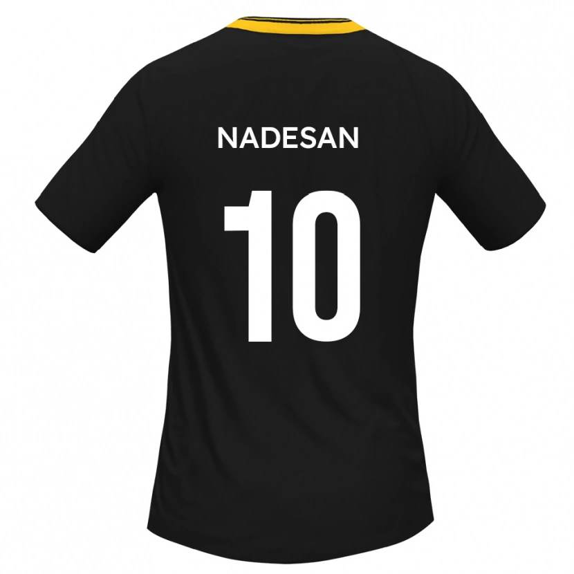 Danxen Kvinnor Ashley Nadesan #10 Svart Gult Bortatröja Matchtröjor 2025/26 Tröjor T-Tröja