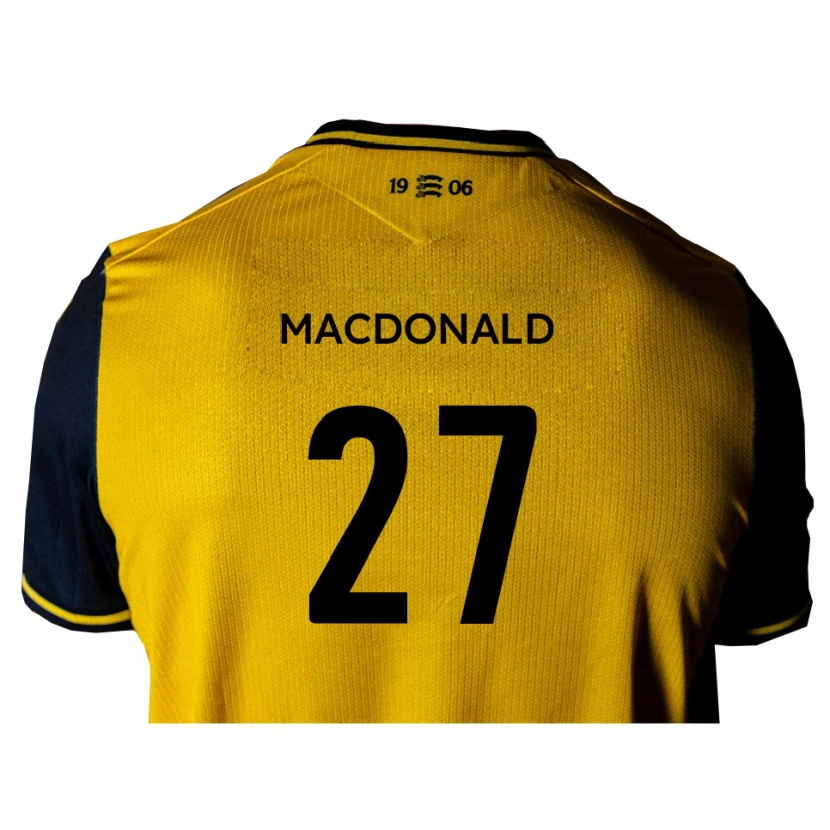 Danxen Kvinnor Beau Macdonald #27 Gul Svart Bortatröja Matchtröjor 2025/26 Tröjor T-Tröja