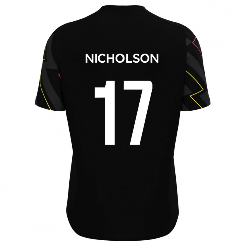 Danxen Kvinnor Brad Nicholson #17 Svart Grå Bortatröja Matchtröjor 2025/26 Tröjor T-Tröja