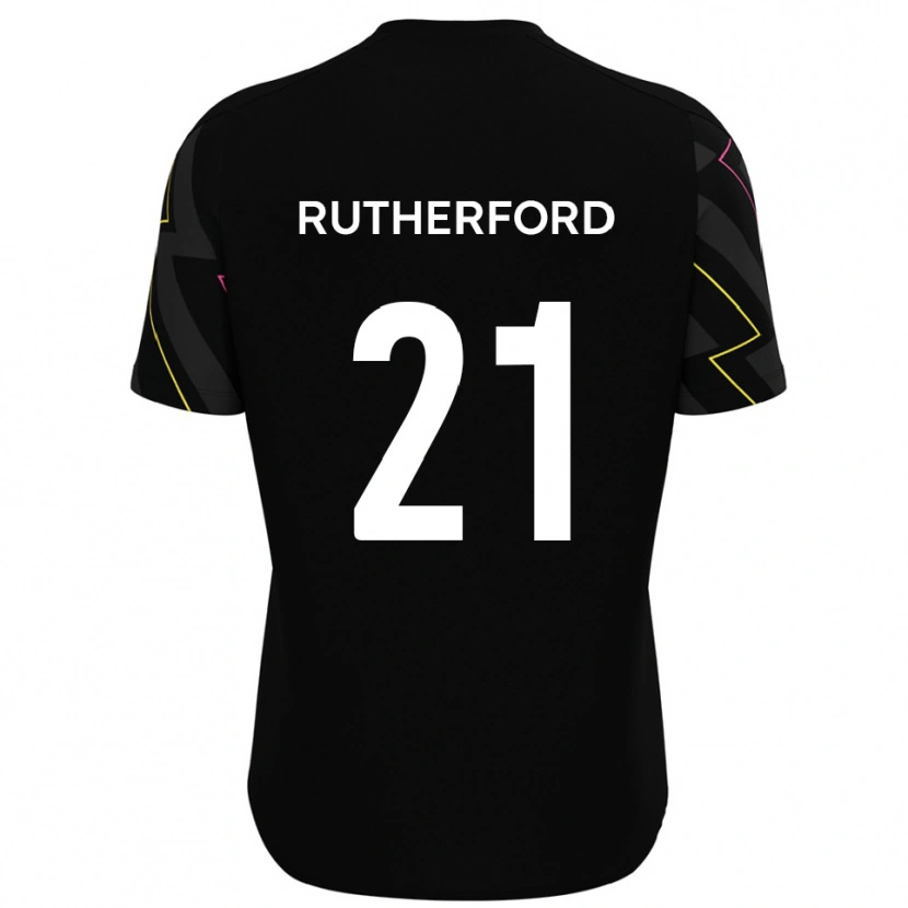 Danxen Kvinnor Oscar Rutherford #21 Svart Grå Bortatröja Matchtröjor 2025/26 Tröjor T-Tröja