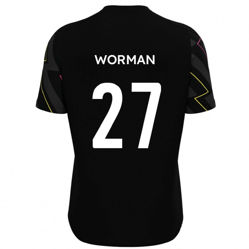 Danxen Kvinnor Ben Worman #27 Svart Grå Bortatröja Matchtröjor 2025/26 Tröjor T-Tröja
