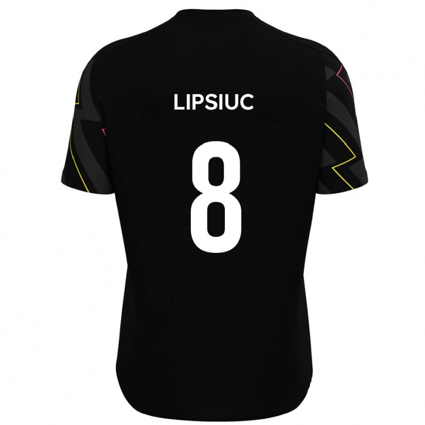 Danxen Kvinnor Darius Lipsiuc #8 Svart Grå Bortatröja Matchtröjor 2025/26 Tröjor T-Tröja