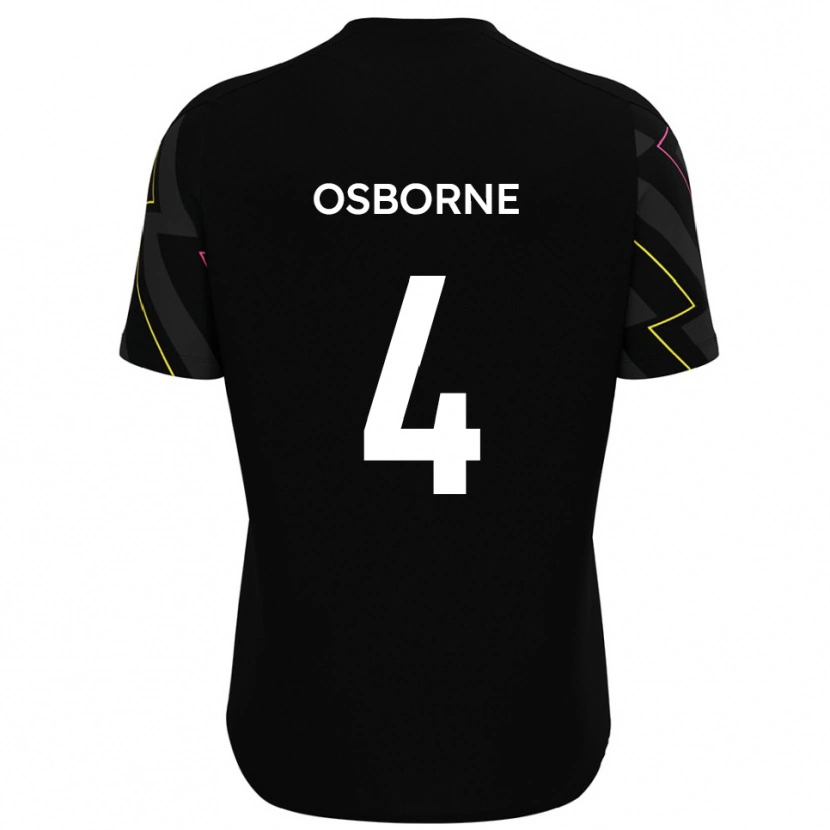 Danxen Kvinnor Jamey Osborne #4 Svart Grå Bortatröja Matchtröjor 2025/26 Tröjor T-Tröja