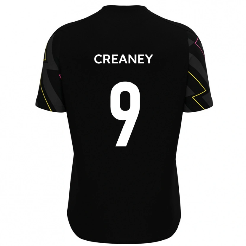 Danxen Kvinnor Dan Creaney #9 Svart Grå Bortatröja Matchtröjor 2025/26 Tröjor T-Tröja