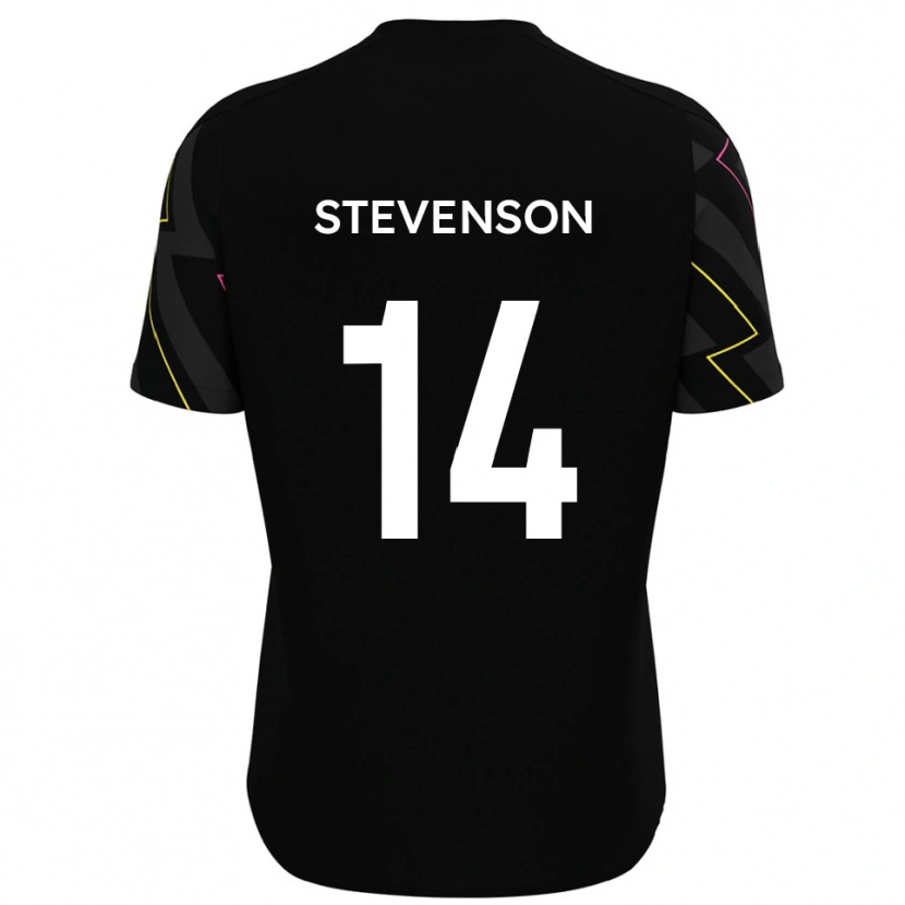 Danxen Kvinnor Bradley Stevenson #14 Svart Grå Bortatröja Matchtröjor 2025/26 Tröjor T-Tröja