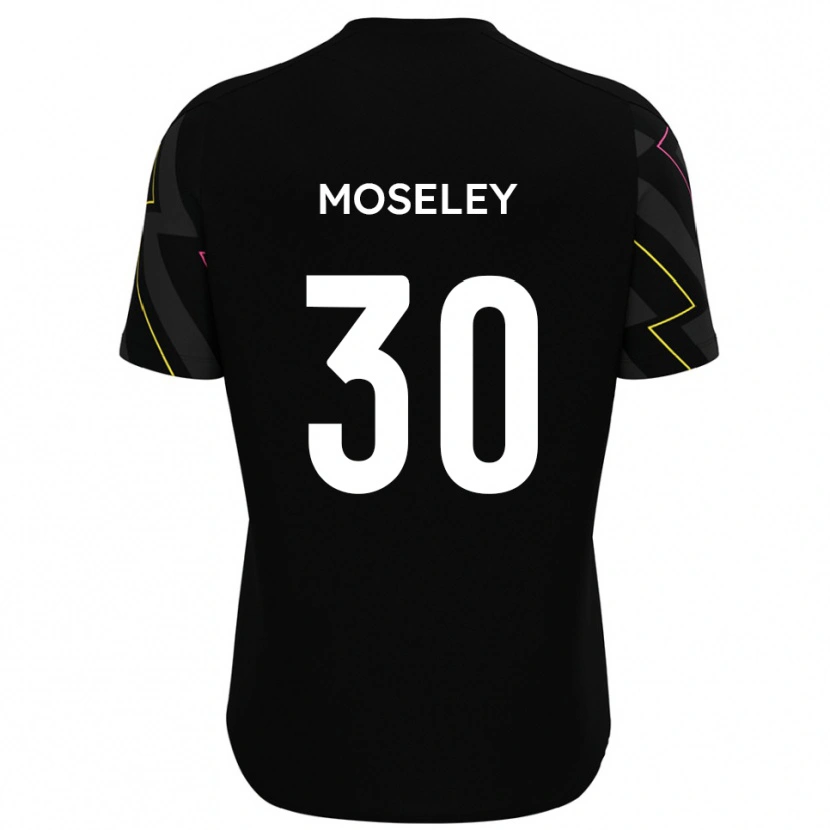 Danxen Kvinnor Kyle Moseley #30 Svart Grå Bortatröja Matchtröjor 2025/26 Tröjor T-Tröja